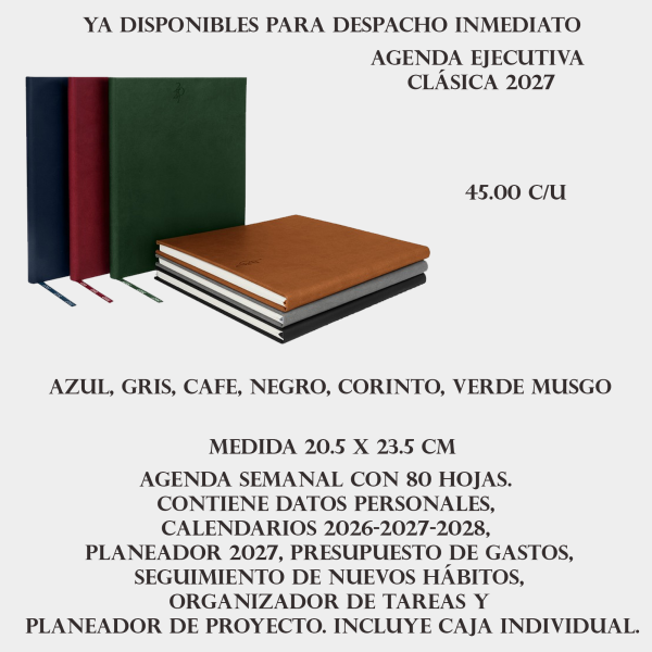 AGENDA EJECUTIVA CLASICA agenda / agendas ejecutiva clásica 2027