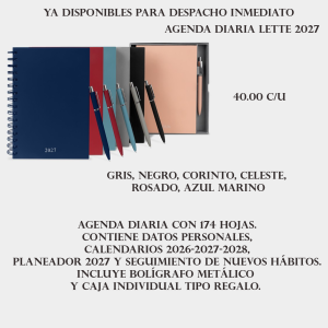 diaria lette agenda / agendas diaria lette 2027