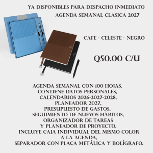 semanal clasica agenda / agendas semanal clasica 2027