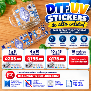 Impresion sticker dtf UV alta calidad, precio para proyectos grandes