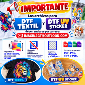 DTF TEXTIL, DTF UV STICKER formato para recepcion de correos.